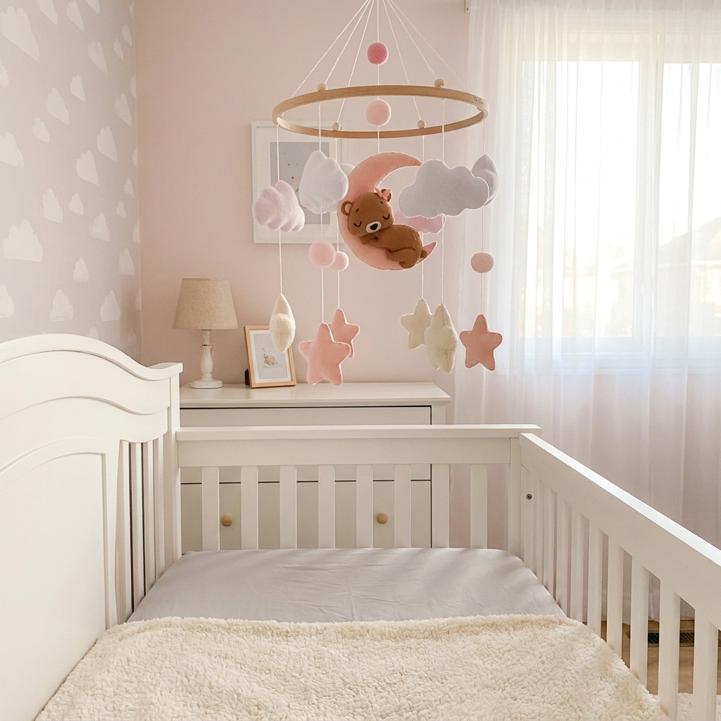 Pink Teddy Nursery Mobile
