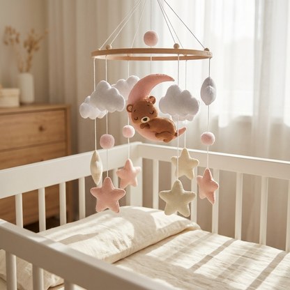 Pink Teddy Nursery Mobile