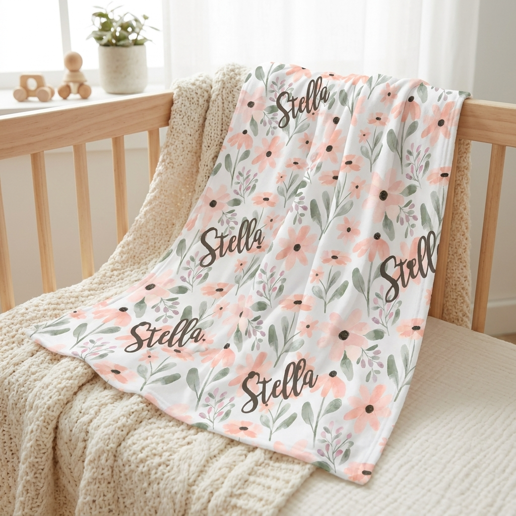 Blanket - Pink Floral Watercolour