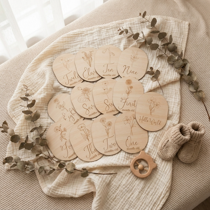 Birth Flower Milestone Set