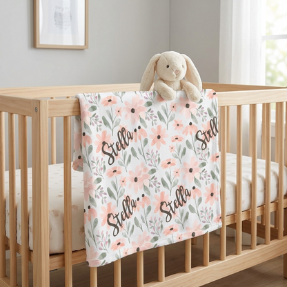 Blanket - Pink Floral Watercolour