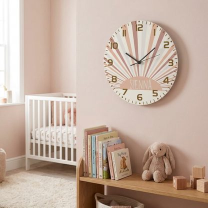 Personalised Clock - Sun Rays
