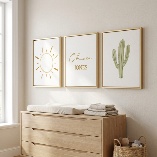 Personalised Sunny Days Wooden Canvas Print Set