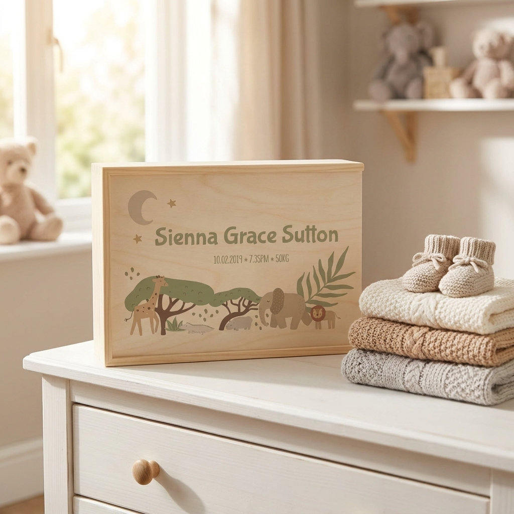 Keepsake Box - Baby Safari