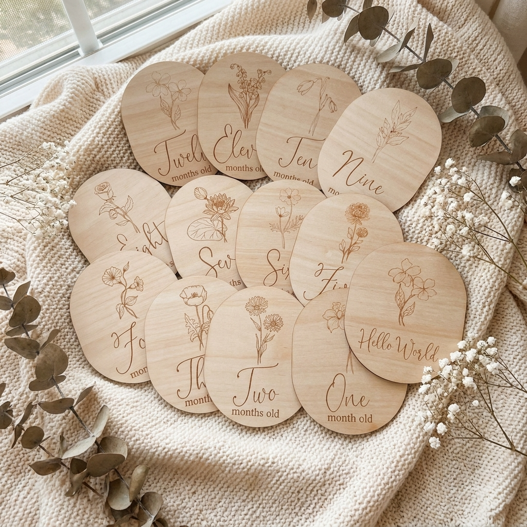 Birth Flower Milestone Set