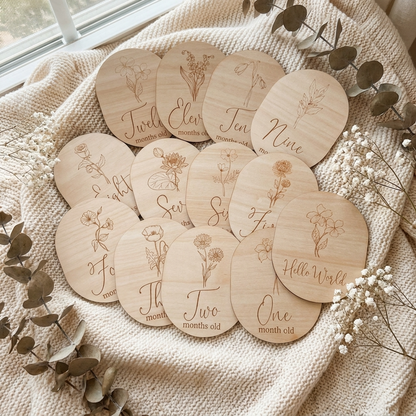 Birth Flower Milestone Set