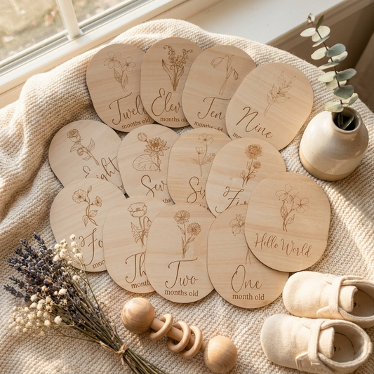Birth Flower Milestone Set