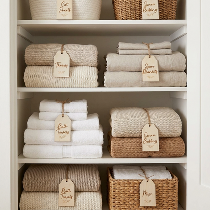 Linen Storage Labels Set of 12