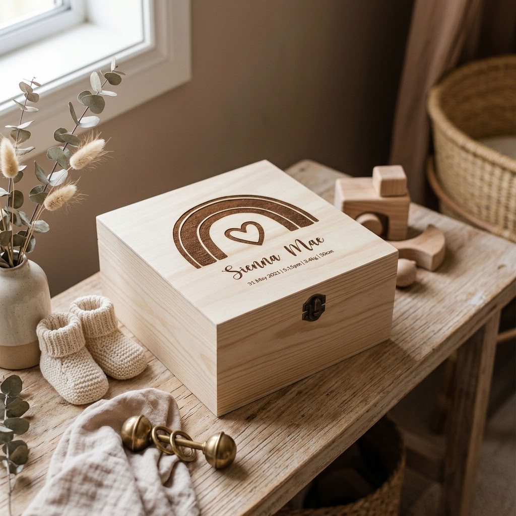 Personalised Wooden Keepsake Box - Multiple Designs to choose from
