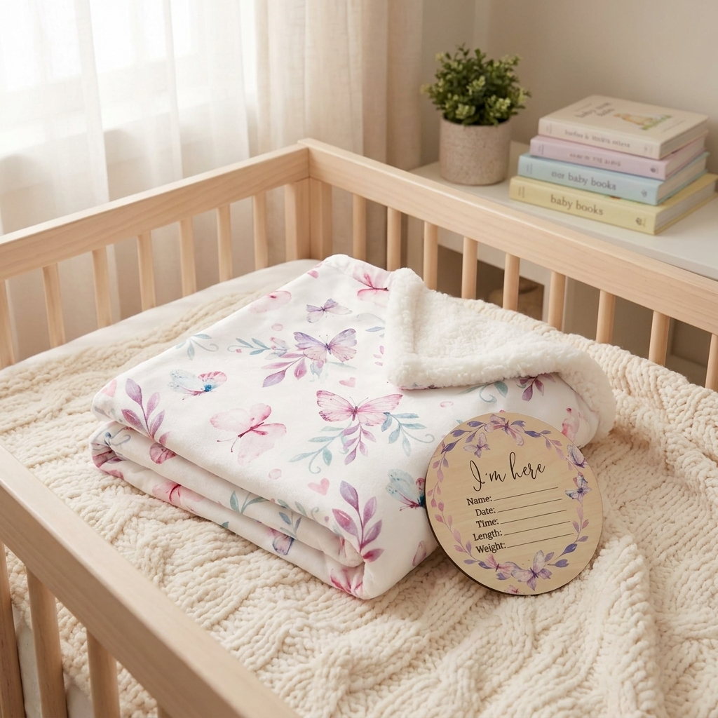 Blanket - Floral Butterfly