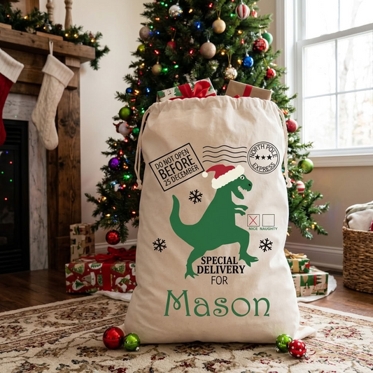 Personalised Santa Sack - Dino