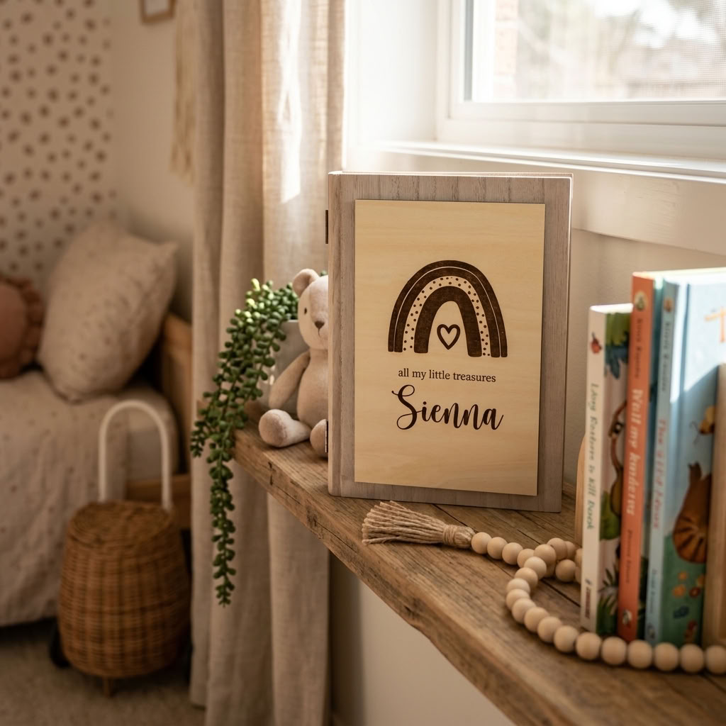 Personalised Wooden Book - Multiple Designs to choose from