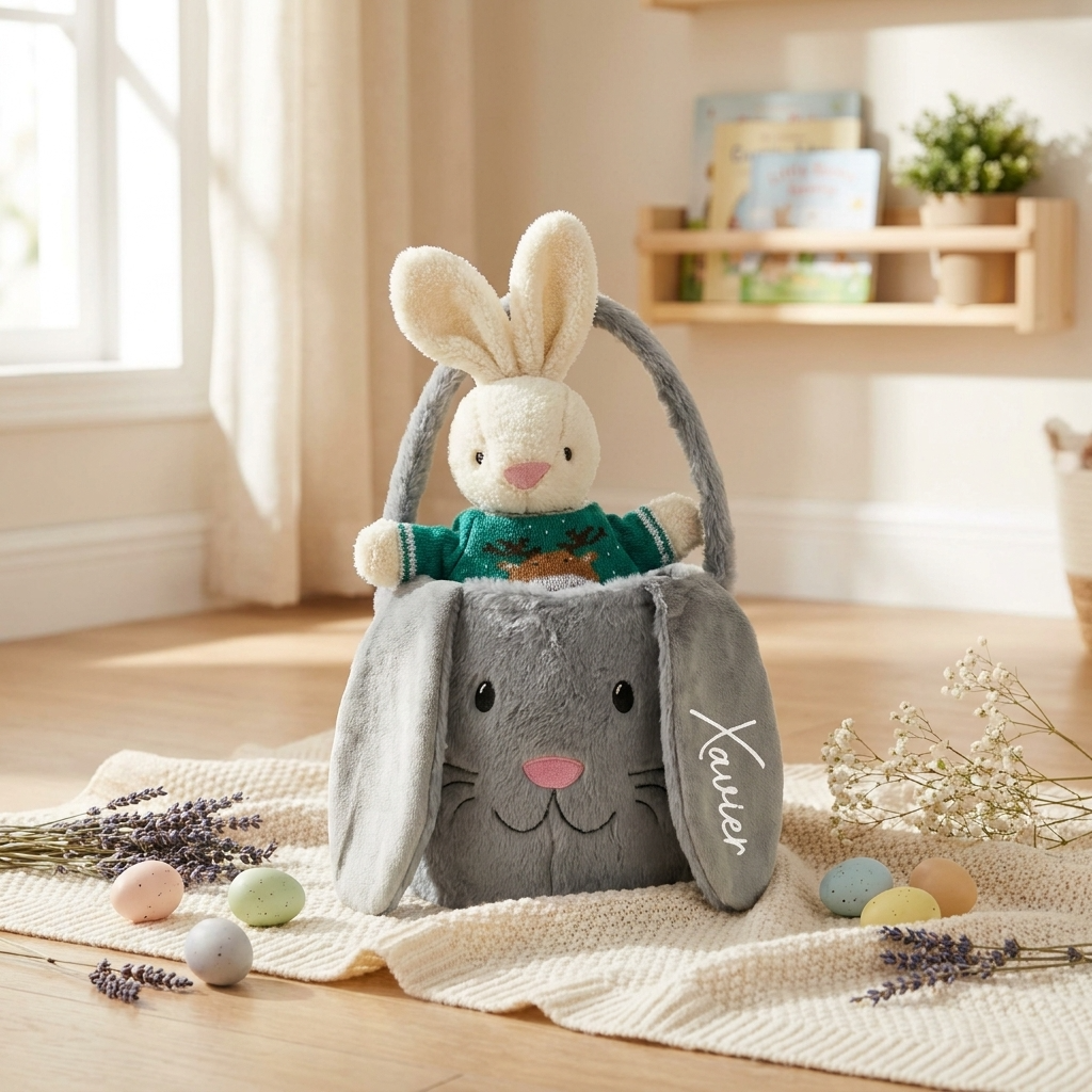 Easter Bunny Basket - Grey