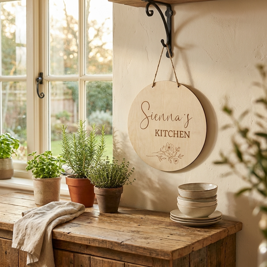 Floral Kitchen Sign