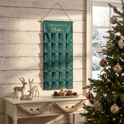Personalised Large Christmas Advent Calendar - Green - PRE ORDER SHIPS BEG NOV 2026