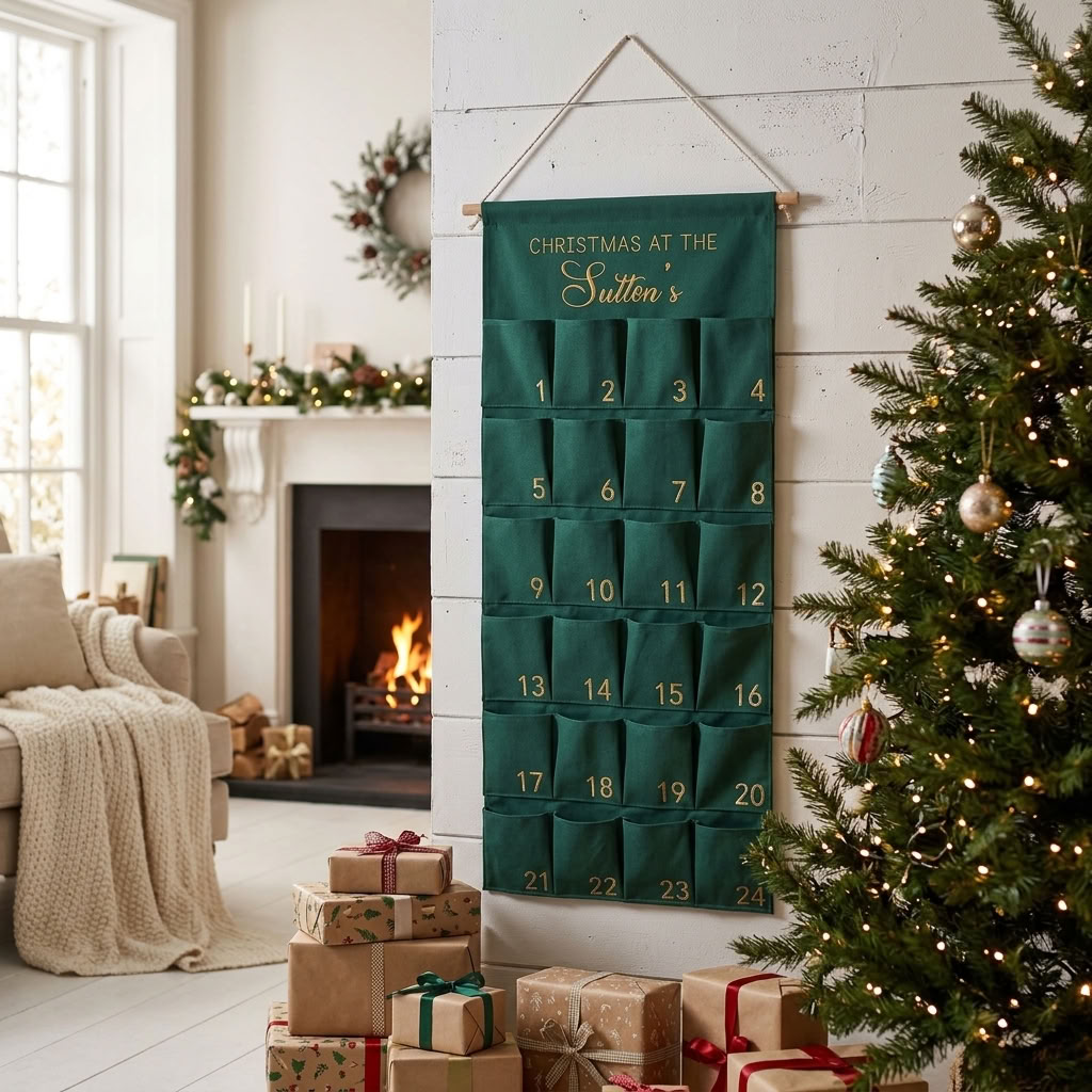 Personalised Large Christmas Advent Calendar - Green - PRE ORDER SHIPS BEG NOV 2026