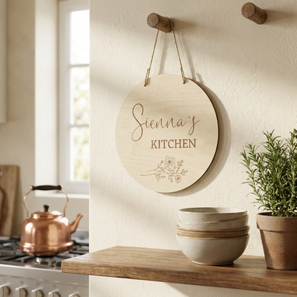 Floral Kitchen Sign