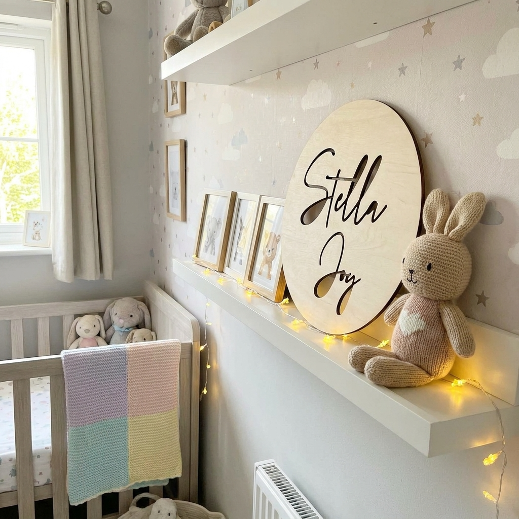 Scandi Round Name Sign