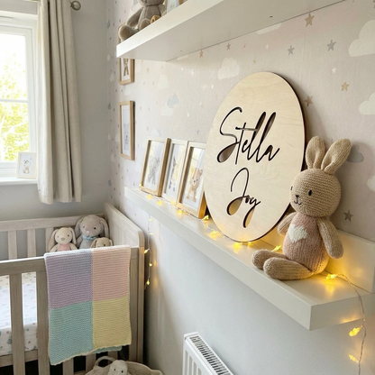 Scandi Round Name Sign