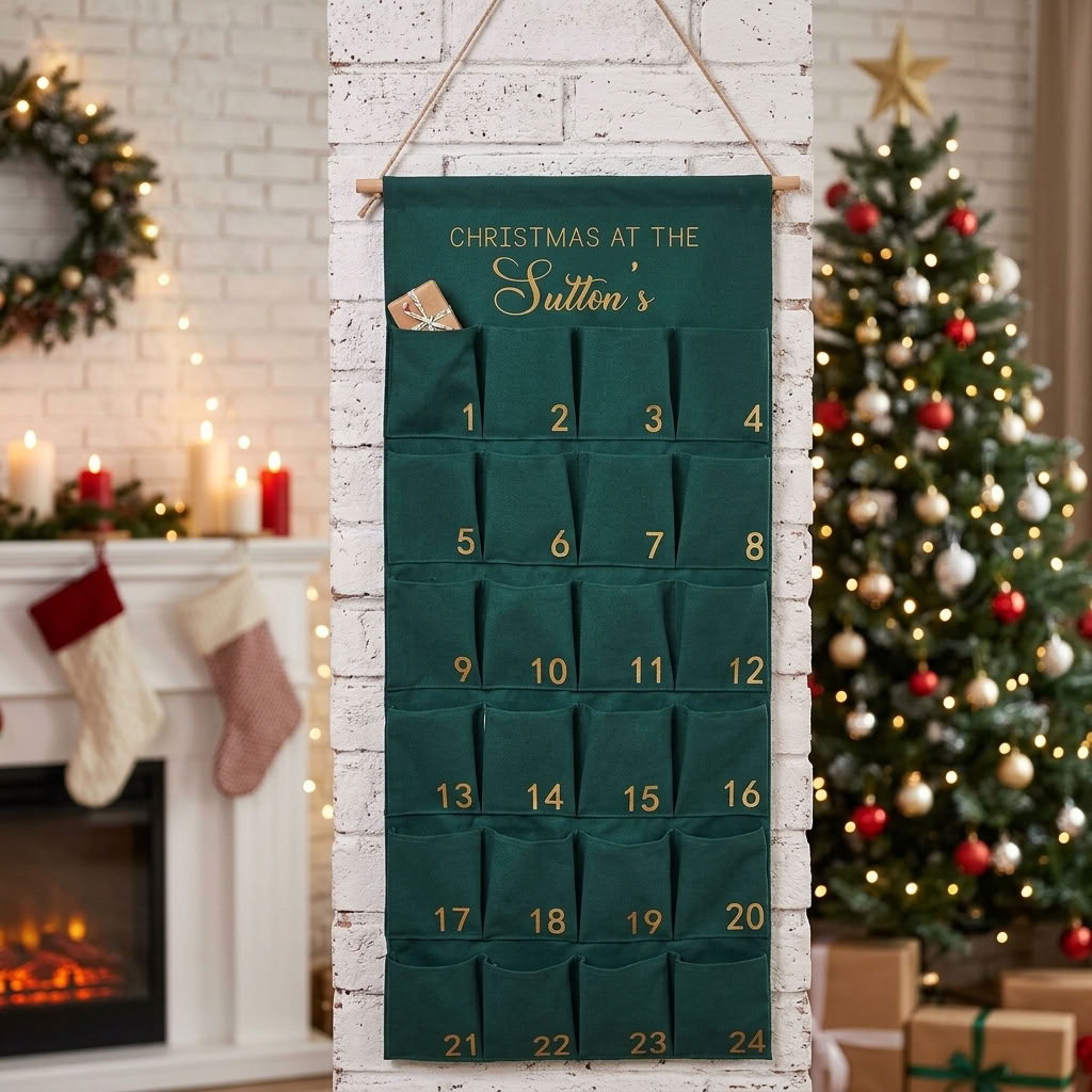 Personalised Large Christmas Advent Calendar - Green - PRE ORDER SHIPS BEG NOV 2026