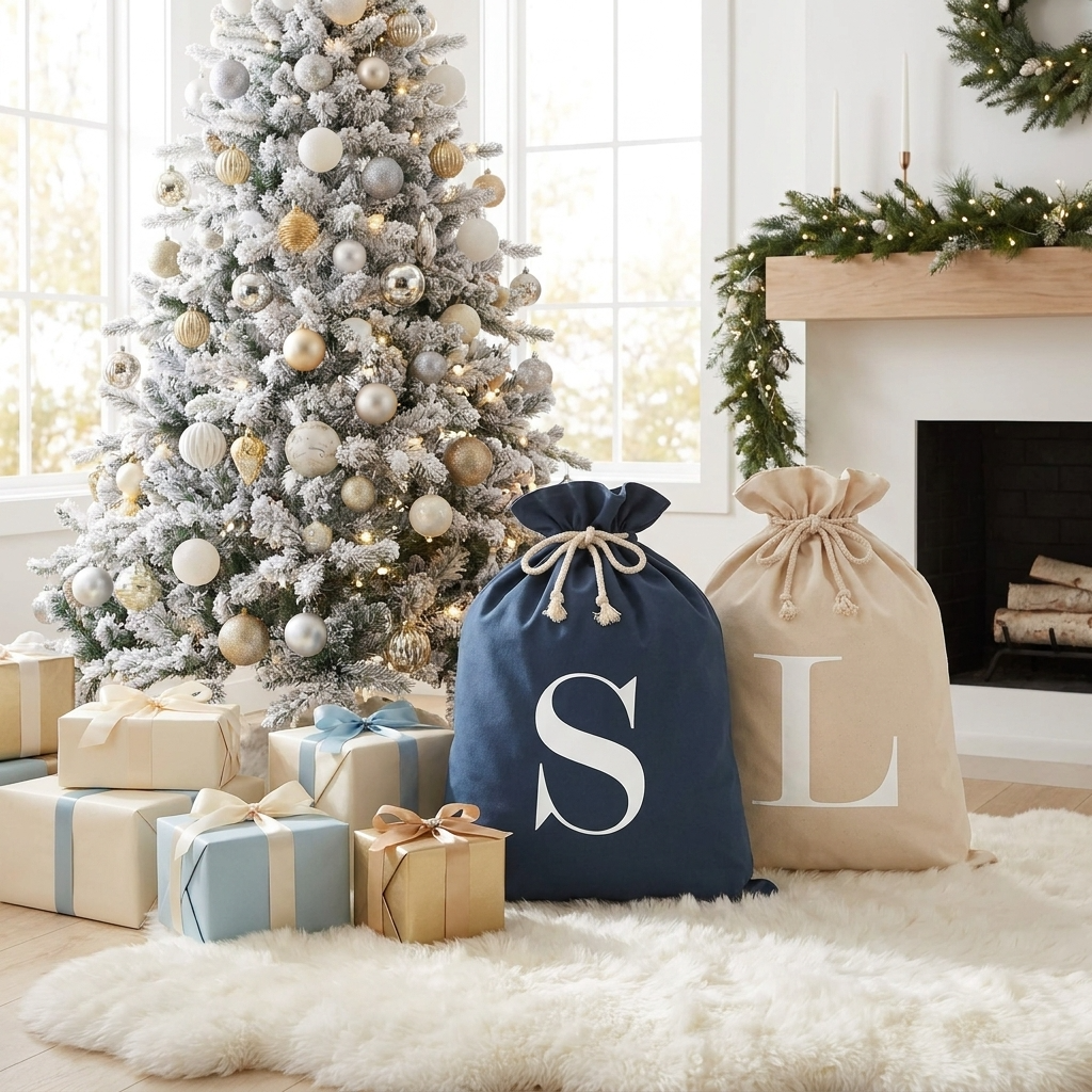MONOGRAM Personalised Canvas Santa Sacks - Multiple Colours