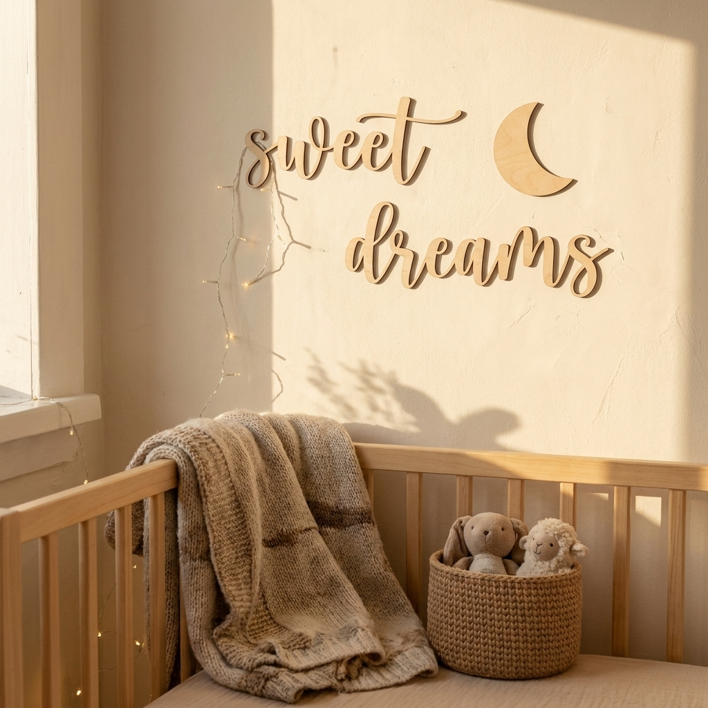 sweet dreams + moon Decal wall plaque