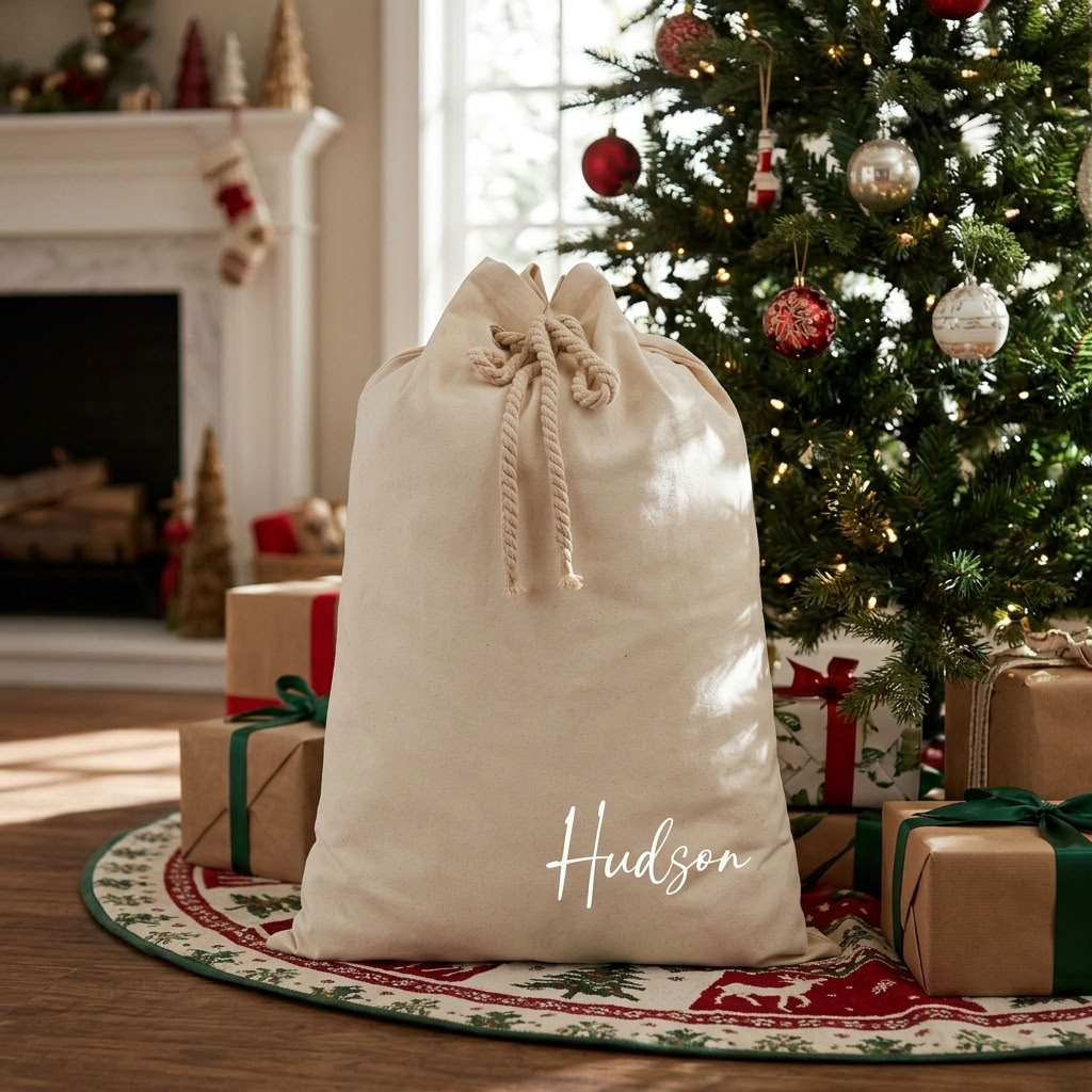 Personalised Canvas Santa Sacks - Multiple Colours