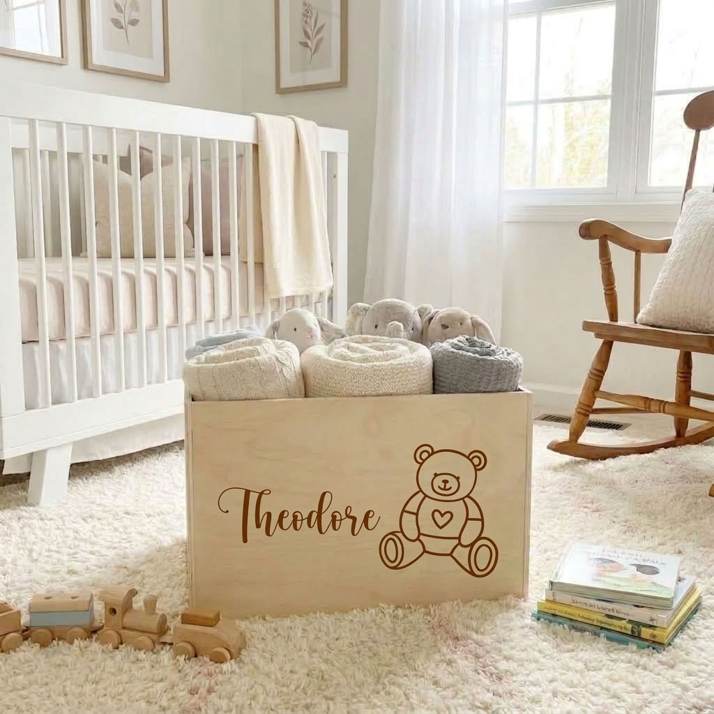 Personalised Wooden Toy Box - Multiple Designs to choose from