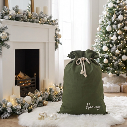 Personalised Canvas Santa Sacks - Multiple Colours