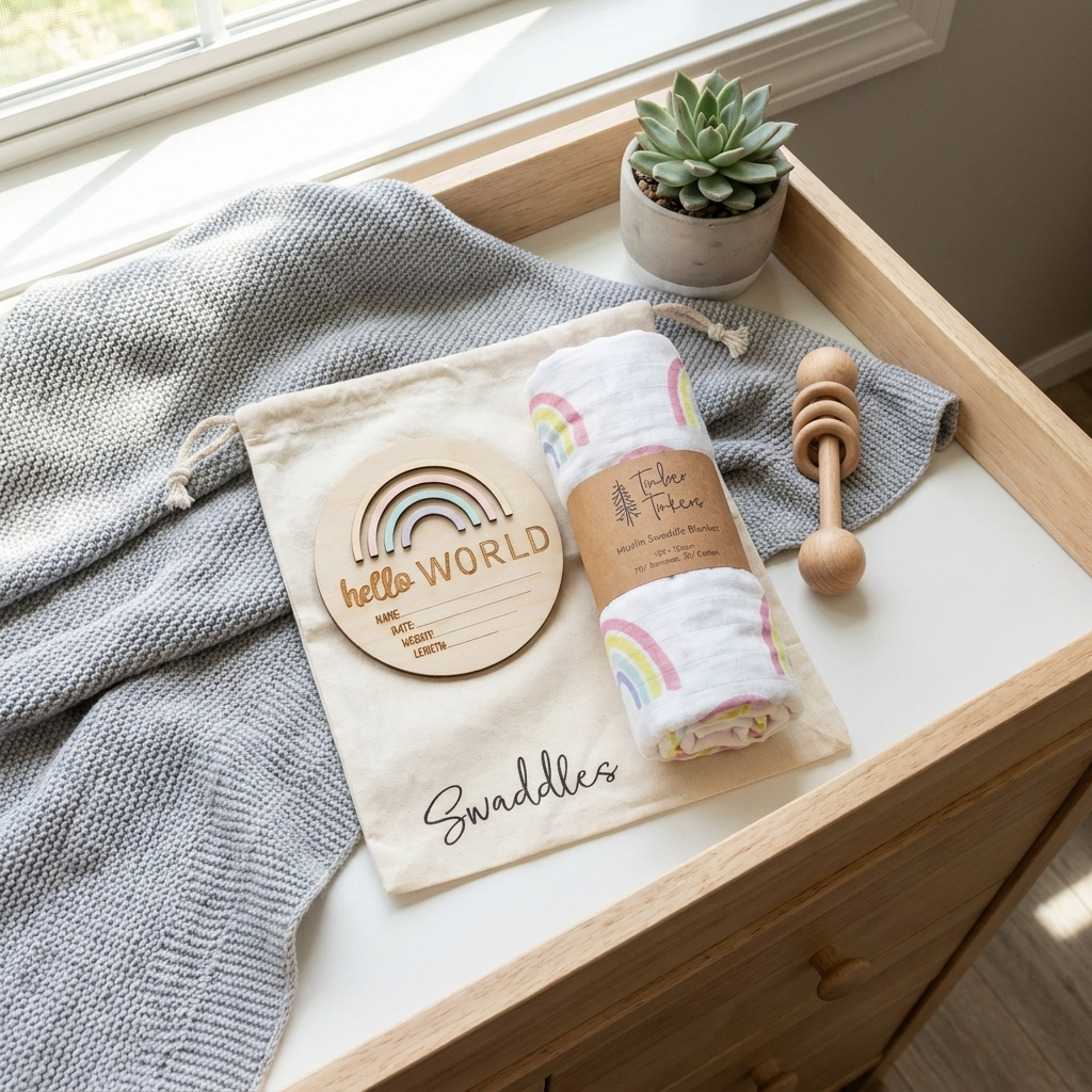 Hospital Bag Organisers + Swaddle Bag