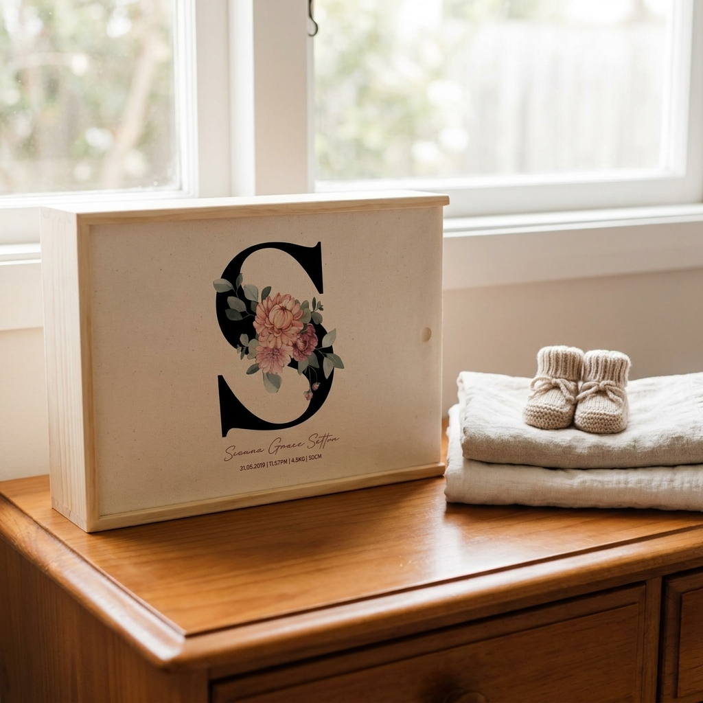 Keepsake Box - Floral Letter