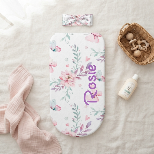 Personalised Baby Swaddle & Headband Set - Butterfly