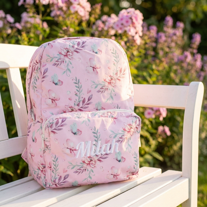 Personalised Kids Backpack - Pink Butterfly