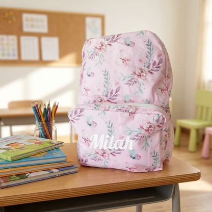 Personalised Kids Backpack - Pink Butterfly