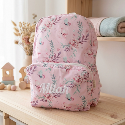 Personalised Kids Backpack - Pink Butterfly