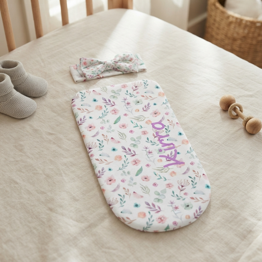 Personalised Baby Swaddle & Headband Set - Floral