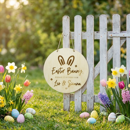 Easter Bunny Please Stop Here Sign