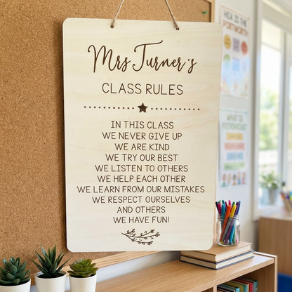 Teacher Class Rules Plaque
