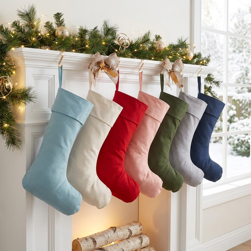 Non Personalised Canvas Stockings - Multiple Colours