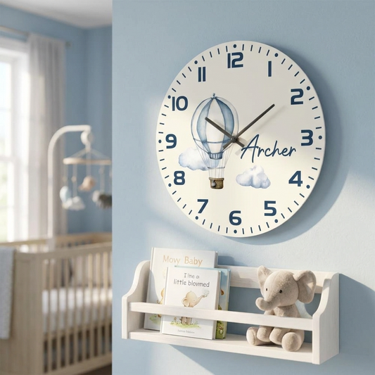 Personalised Clock - Hot Air Balloon