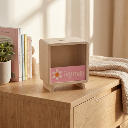 Personalised Wooden Money Box - Multiple Designs to choose from