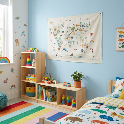 Animal Map Canvas Wall Hang