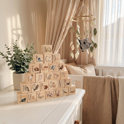 Australian Animal Wooden Alphabet Blocks