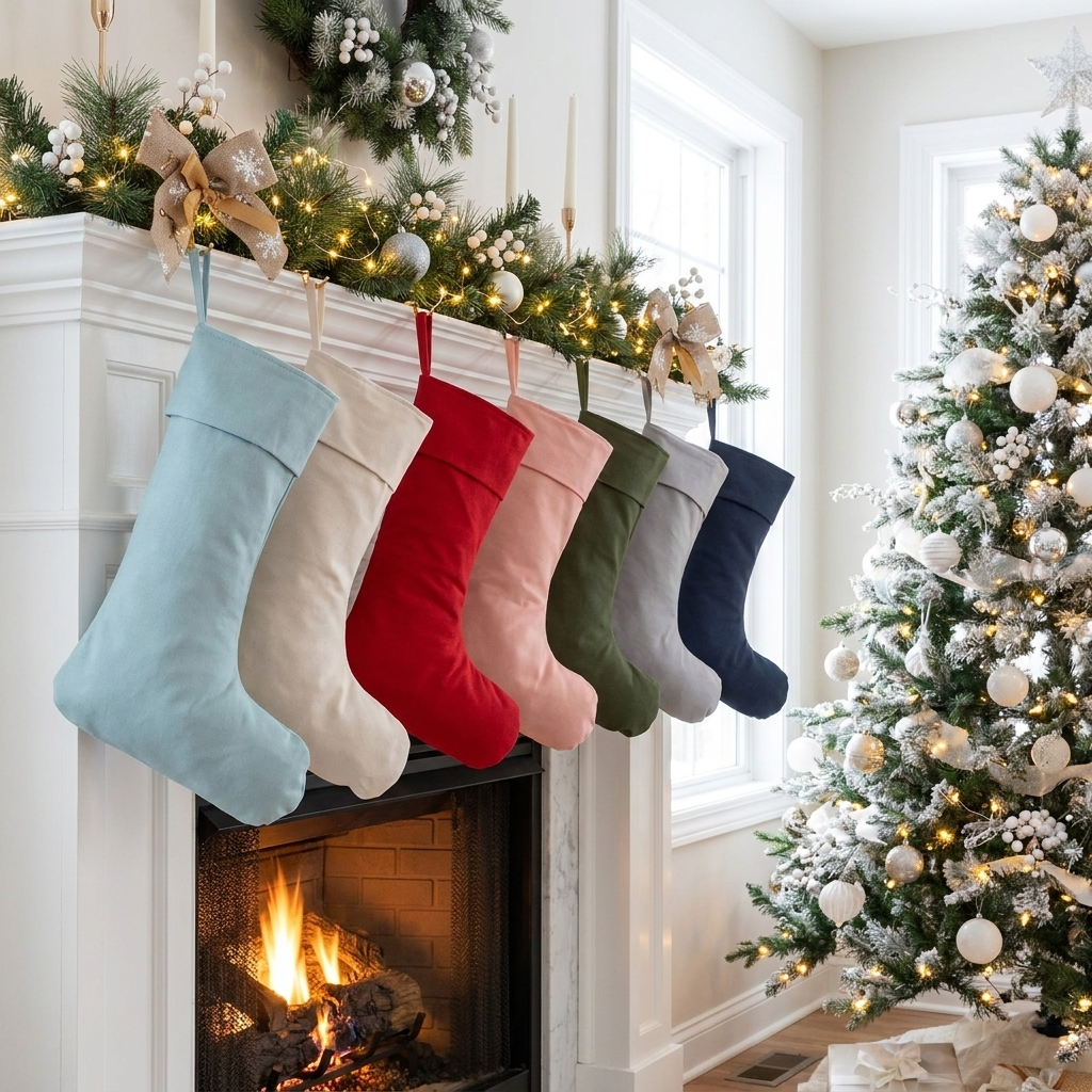 Non Personalised Canvas Stockings - Multiple Colours