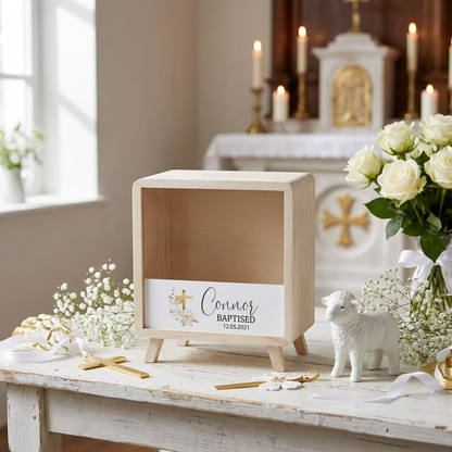 Money Box - Gold Cross Baptism