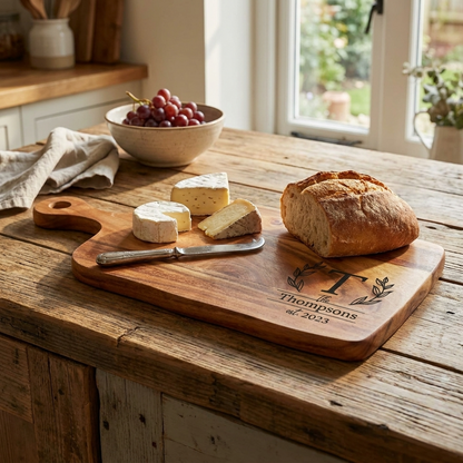 Personalised Family Name Monogram Serving Board