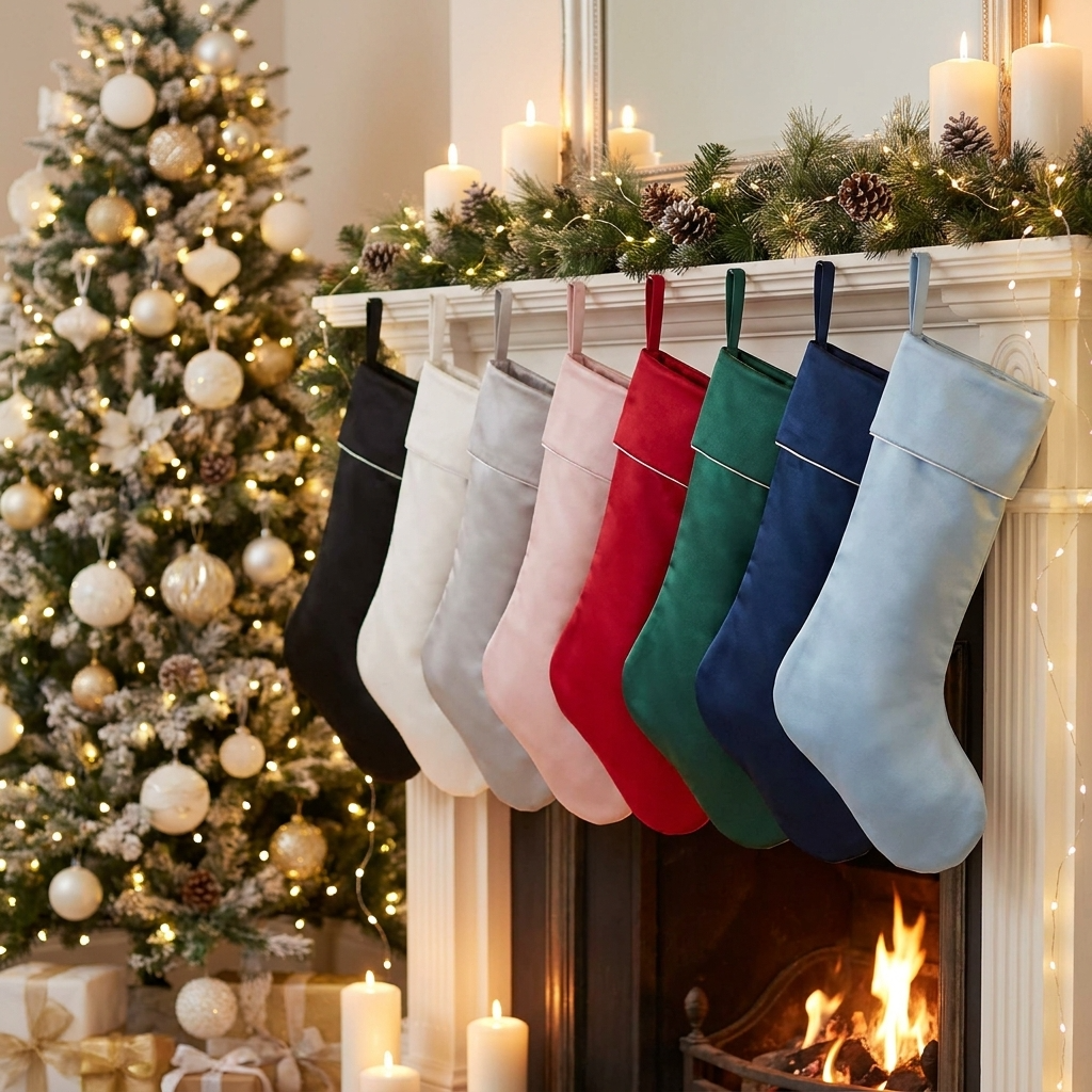 Non Personsalised Velvet Stockings - Multiple Colours