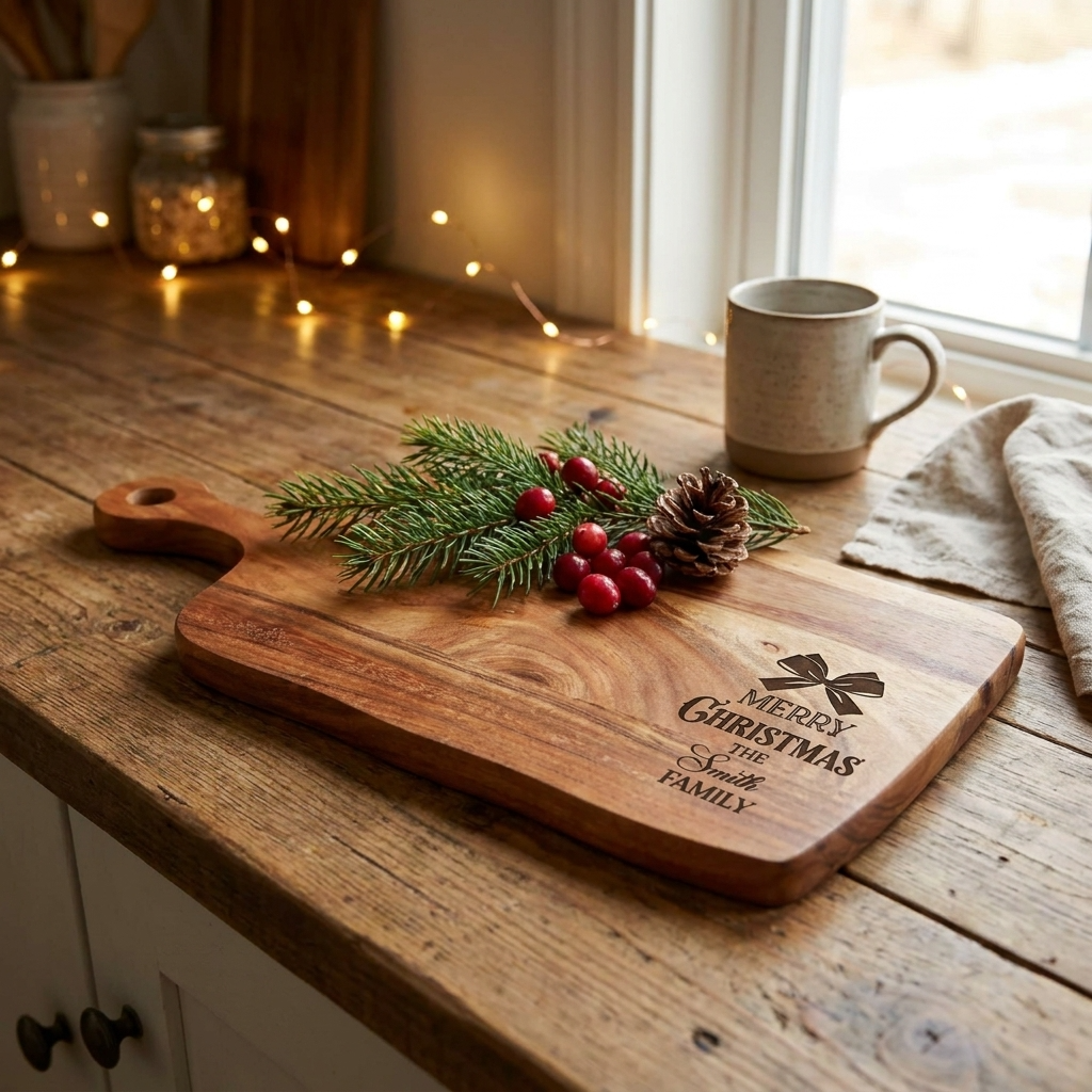 Personalised Merry Christmas Serving Board
