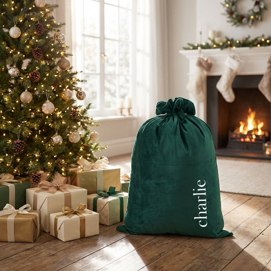 Signature Monogram Velvet Santa Sack - Mulitiple Colours