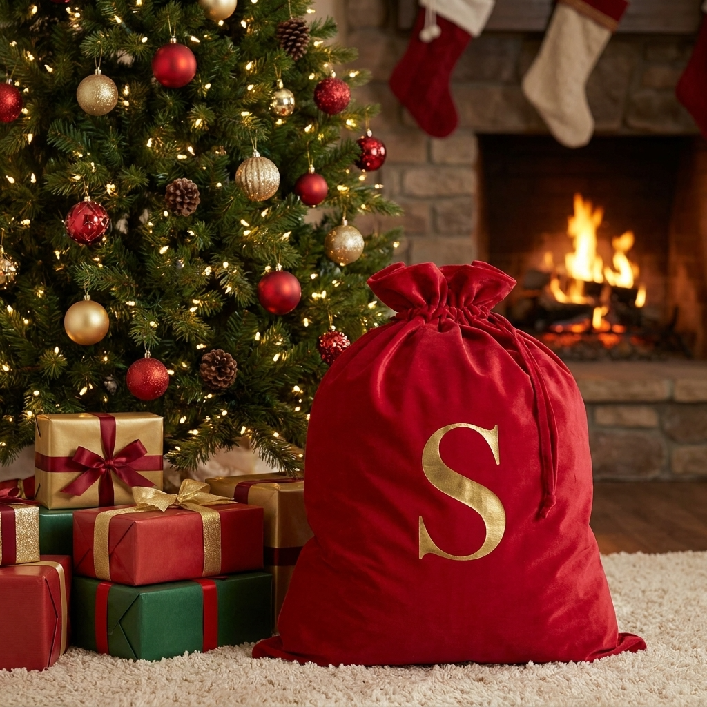 Monogram Velvet Santa Sack